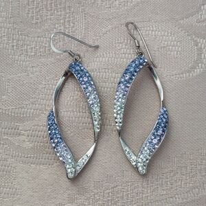 Elegant Sterling Silver and Austrian Crystal Earrings
